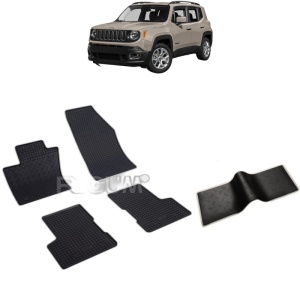 Set 5 covorase auto JEEP RENEGADE din 09.2014 - 06.2018, cu covoras tunel median, Caroserie SUV