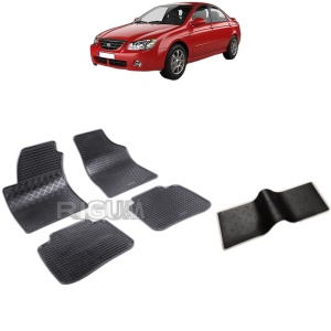 Set 5 covorase auto KIA CERATO I din 2004 - 2009, cu covoras tunel median, Caroserie SEDAN