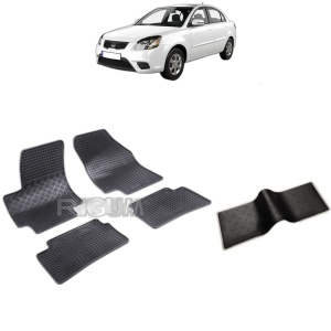 Set 5 covorase auto KIA RIO II din 2005 - 2011, cu covoras tunel median, Caroserie HATCHBACK
