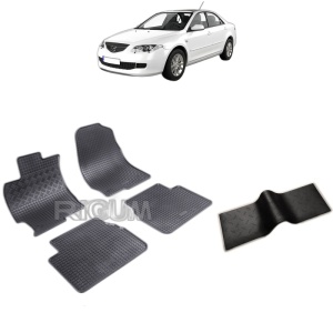 Set 5 covorase auto MAZDA 6 I din 02.2002 - 2008, cu covoras tunel median, Caroserie SEDAN