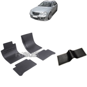 Set 5 covorase auto MERCEDES E-CLASS W211 din 2003 - 10.2009, cu covoras tunel median, Caroserie COMBI