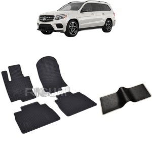 Set 5 covorase auto MERCEDES GLS II X167 din 2019 - 2026, cu covoras tunel median, Caroserie SUV