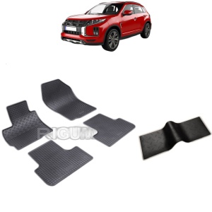 Set 5 covorase auto MITSUBISHI ASX FACELIFT I din 2013 - 2017, cu covoras tunel median, Caroserie SUV