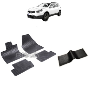 Set 5 covorase auto NISSAN QASHQAI I din 02.2007 - 01.2014, cu covoras tunel median, Caroserie SUV