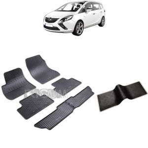Set 5 covorase auto OPEL ZAFIRA C din 01.2012 - 07.2019, cu covoras tunel median, Caroserie VAN 7 LOCURI