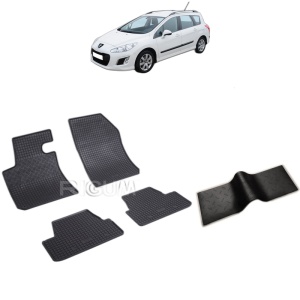 Set 5 covorase auto PEUGEOT 308 II din 08.2013 - 11.2021, cu covoras tunel median, Caroserie HATCHBACK