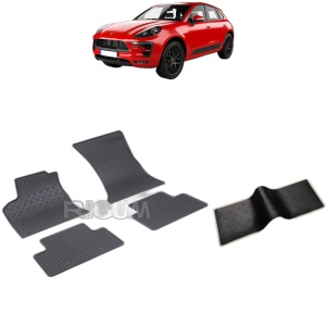 Set 5 covorase auto PORSCHE MACAN din 03.2014 - 2026, cu covoras tunel median, Caroserie SUV