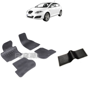 Set 5 covorase auto SEAT LEON II 1P din 07.2005 - 2012, cu covoras tunel median, Caroserie HATCHBACK