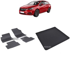 Set Covorase Auto Si Tavita Portbagaj OPEL ASTRA K LUX din 04.2016 - 2026, caroserie combi covorasele din spate mai mari,