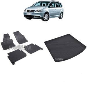 Set Covorase Auto Si Tavita Portbagaj VOLKSWAGEN TOURAN I din 03.2003 - 08.2015, caroserie van 5 locuri, 5 LOCURI