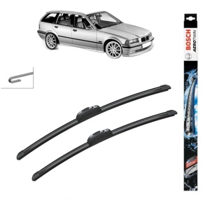 Set stergatoare auto BMW 3 Touring (E36) din 1995-1999, Bosch Aerotwin Retrofit, din cauciuc siliconat rezistent