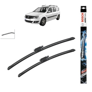 Set stergatoare auto DACIA LOGAN MCV II din 2013-2019, Bosch Aerotwin, din cauciuc siliconat rezistent