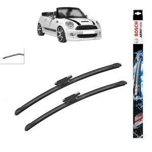 Set stergatoare auto MINI MINI Convertible (R57) din 2007-2015, Bosch Aerotwin, din cauciuc siliconat rezistent