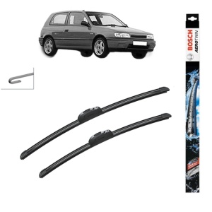 Set stergatoare auto NISSAN SUNNY III Hatchback (N14) din 1990-1995, Bosch Aerotwin Retrofit, din cauciuc siliconat rezistent