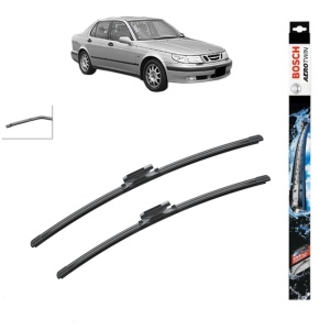 Set stergatoare auto SAAB 9-5 (YS3E) din 1997-2009, Bosch Aerotwin, din cauciuc siliconat rezistent