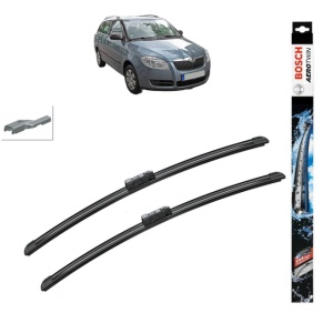 Set stergatoare auto SKODA FABIA II Combi (545) din 2007-2014, Bosch Aerotwin, din cauciuc siliconat rezistent
