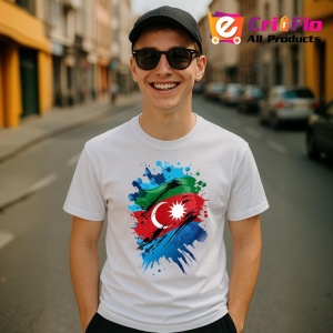Tricou Azerbaijan Steag Splash Art, Copii | Dama | Barbat - Img 7