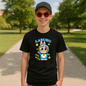 Tricou Labubu spencer, Unisex Dama si Barbat | Copii, Culoare Negru - Img 4