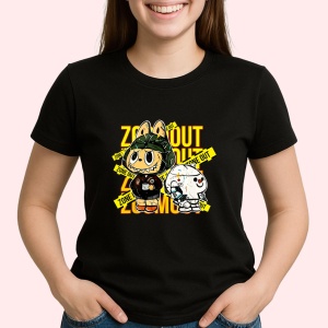 Tricou Labubu zoom out, Unisex Dama si Barbat | Copii, Culoare Negru - Img 1