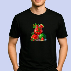 Tricou pepene in pahar Negru, Copii | Dama | Barbat - Img 2