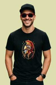 Tricou Razboinic Spartan Abstract, Copii | Dama | Barbat, culoare negru - Img 2