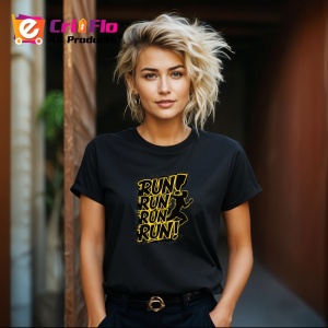 Tricou Run Run Run Run Silueta Galbena, Copii | Dama | Barbat, culoare negru - Img 12
