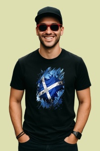 Tricou Scotland Steag Splash Art, Copii | Dama | Barbat, culoare negru - Img 2