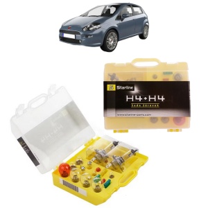 Kit trusa Set becuri H4 compatibila cu FIAT PUNTO Hatchback Van (199_) din 2008-2012, bec far, semnalizare , pozitie, iluminare numar, frana, plafoniera, stop frana - Img 1