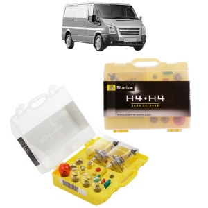Kit trusa Set becuri H4 compatibila cu FORD TRANSIT Van (FA_ _) din 2000-2014, bec far, semnalizare , pozitie, iluminare numar, frana, plafoniera, stop frana