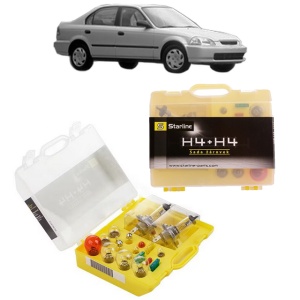 Kit trusa Set becuri H4 compatibila cu HONDA CIVIC V Saloon (EG, EH) din 1991-1995, bec far, semnalizare , pozitie, iluminare numar, frana, plafoniera, stop frana