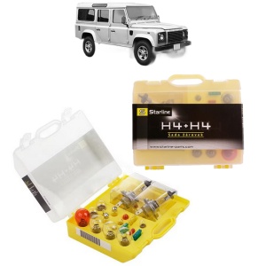 Kit trusa Set becuri H4 compatibila cu LAND ROVER DEFENDER Platform/Chassis (L316) din 2007-2016, bec far, semnalizare , pozitie, iluminare numar, frana, plafoniera, stop frana