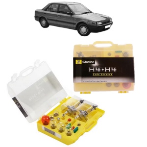Kit trusa Set becuri H4 compatibila cu MAZDA 323 S IV (BG) din 1989-1996, bec far, semnalizare , pozitie, iluminare numar, frana, plafoniera, stop frana - Img 1