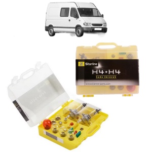 Kit trusa Set becuri H4 compatibila cu OPEL MOVANO A Van (X70) din 1999-2003, bec far, semnalizare , pozitie, iluminare numar, frana, plafoniera, stop frana - Img 1