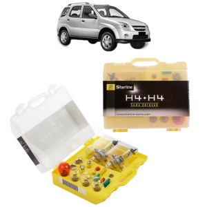 Kit trusa Set becuri H4 compatibila cu SUZUKI IGNIS II (MH) din 2003, bec far, semnalizare , pozitie, iluminare numar, frana, plafoniera, stop frana