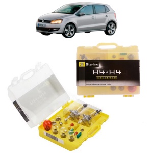 Kit trusa Set becuri H4 compatibila cu Volkswagen POLO V Hatchback Van (6R1, 6C1) din 2009-2017, bec far, semnalizare , pozitie, iluminare numar, frana, plafoniera, stop frana