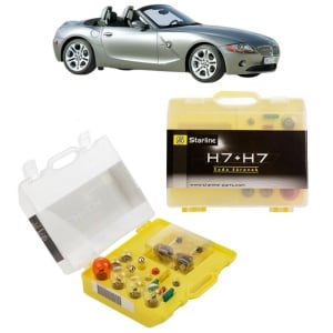Kit trusa Set becuri H7 compatibila cu BMW Z4 Roadster (E85) din 2002-2009, bec far, semnalizare , pozitie, iluminare numar, frana, plafoniera, stop frana - Img 1