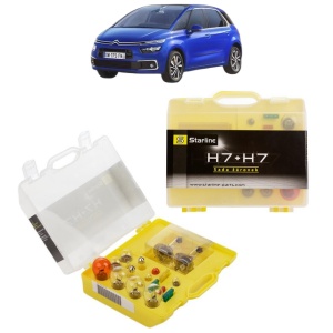 Kit trusa Set becuri H7 compatibila cu CITROEN C4 SPACETOURER (3D_) din 2018-2019, bec far, semnalizare , pozitie, iluminare numar, frana, plafoniera, stop frana