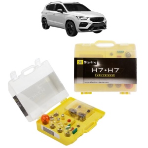 Kit trusa Set becuri H7 compatibila cu CUPRA ATECA (KH7, KHP, KBP) din 2018, bec far, semnalizare , pozitie, iluminare numar, frana, plafoniera, stop frana - Img 1