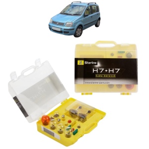 Kit trusa Set becuri H7 compatibila cu FIAT PANDA Hatchback Van (169_) din 2004-2010, bec far, semnalizare , pozitie, iluminare numar, frana, plafoniera, stop frana