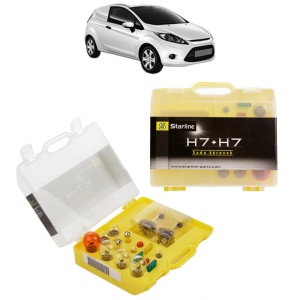 Kit trusa Set becuri H7 compatibila cu FORD FIESTA VI Van din 2008-2017, bec far, semnalizare , pozitie, iluminare numar, frana, plafoniera, stop frana - Img 1