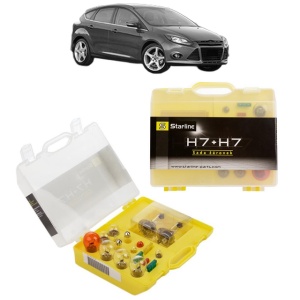 Kit trusa Set becuri H7 compatibila cu FORD FOCUS III din 2010-2020, bec far, semnalizare , pozitie, iluminare numar, frana, plafoniera, stop frana