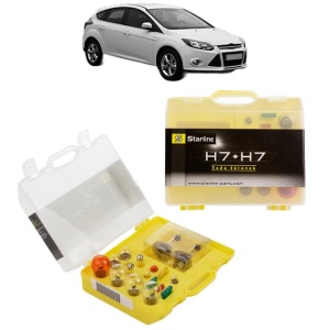 Kit trusa Set becuri H7 compatibila cu FORD FOCUS III Hatchback Van din 2011-2020, bec far, semnalizare , pozitie, iluminare numar, frana, plafoniera, stop frana