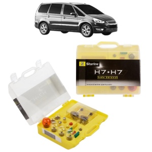 Kit trusa Set becuri H7 compatibila cu FORD GALAXY MK II VAN (WA6) din 2006-2015, bec far, semnalizare , pozitie, iluminare numar, frana, plafoniera, stop frana