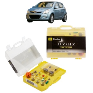 Kit trusa Set becuri H7 compatibila cu HYUNDAI i20 I (PB, PBT) din 2008-2015, bec far, semnalizare , pozitie, iluminare numar, frana, plafoniera, stop frana - Img 1