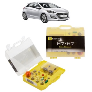 Kit trusa Set becuri H7 compatibila cu HYUNDAI i30 (GD) din 2011-2016, bec far, semnalizare , pozitie, iluminare numar, frana, plafoniera, stop frana