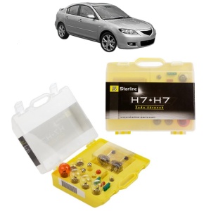 Kit trusa Set becuri H7 compatibila cu MAZDA 3 Saloon (BK) din 2003-2009, bec far, semnalizare , pozitie, iluminare numar, frana, plafoniera, stop frana