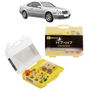 Kit trusa Set becuri H7 compatibila cu MERCEDES-BENZ CLK (C208) din 1997-2003, bec far, semnalizare , pozitie, iluminare numar, frana, plafoniera, stop frana