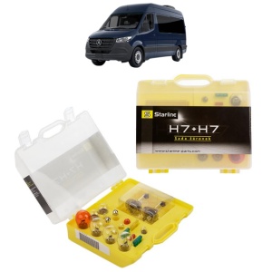 Kit trusa Set becuri H7 compatibila cu MERCEDES-BENZ SPRINTER 3,5-t Van (B907, B910) din 2018-2025, bec far, semnalizare , pozitie, iluminare numar, frana, plafoniera, stop frana