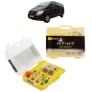 Kit trusa Set becuri H7 compatibila cu MERCEDES-BENZ VITO / MIXTO Van (W639) din 2003-2014, bec far, semnalizare , pozitie, iluminare numar, frana, plafoniera, stop frana