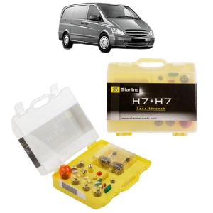 Kit trusa Set becuri H7 compatibila cu MERCEDES-BENZ VITO Van (W447) din 2014-2021, bec far, semnalizare , pozitie, iluminare numar, frana, plafoniera, stop frana